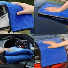 3pcs Car Microfiber Towels, Double-Sided Car Detailing Cleaning Cloth, Home Drying Towel - A - View 5