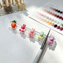 1pc Cartoon Animal Nail Art Pen Holder, Multi-Slot Nail Brush Display Rack, Large Capacity Nail Polish Pen Storage Box, Desktop Flower Heart Nail Art Pen Holder - Multicolor - View 14