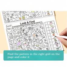 32-Page Children's Find-And-Seek Game Book, Coloring Book, Develops Children's Observation And Concentration Skills, Early Learning Coloring Workbook, Educational Tool Suitable For Home And School Use, Halloween, Christmas, New Year Gift - One Size - View 4