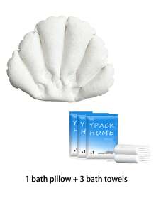 Creative Shell-Shaped Inflatable Bath Pillow, Towel Mat, Bath Pillow, Inflatable Bath Mat, Non-Slip Bath Mat, Soft And Comfortable Towel Bath Mat, Head Spa Pillow, Hot Water Bath Pillow And Disposable Bath Towel - Multicolor - View 10