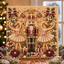 1 Set DIY Christmas Pearl Diamond Painting Art Kit, Includes Frame, Beads, Rhinestones, Handmade 3D Holiday Decoration, Adult Gift, Classic Design Beaded Decor Set - A - View 39
