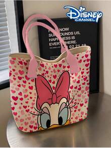 Disney Daisy, Minnie, Mickey Women's Fashion Cartoon Pattern Printed Tote Bag, Large Capacity Lightweight Shoulder Handbag, Multi-Functional Daily Office Commute Casual Weekend Outing Shopping Portable Handbag - Multicolor - View 13