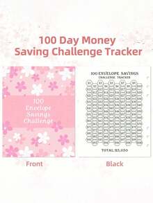 Floral 100-Day Savings Challenge Notebook, Budget Planner Binder With Cash Envelopes And Memo Pages, Daily Planning Financial Goal Savings Organizer, Suitable For Home, Office, Travel, Holiday Gift And Personal Organization Management - Multiple Styles - View 9