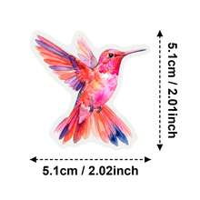 50pcs Watercolor Hummingbird Floral Stickers, Transparent PET Bird Flower Decals, Fresh Botanical Nature Sticker Pack, Waterproof DIY Decor For Journal Notebook Laptop Phone Scrapbook Planner, Christmas Gift For Sticker Lovers - Multicolor - View 11