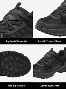 CAMEL CROWN 女士户外休闲鞋、越野跑鞋、防水防滑耐用徒步鞋 - 黑色 - 查看 3