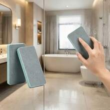 Double-Sided Magic Glass Cleaning Block, Bathroom Shower Mirror Car Window Stubborn Limescale & Water Stain Remover, Scratch-Free Cleaning Sponge Scrubber For Home Use - One Size - View 2