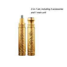 AXH. 2-In-1 Electric Nose And Ear Hair Trimmer, Stainless Steel Dual-Wing Blade, Portable Battery-Powered Hair Remover - Gold - View 8
