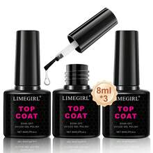 LIMEGIRL Gel Base & Top Coat Set 1/2/3pcs 8ml Clear Gloss Long-Lasting No-Wipe Soak-Off Gift For Women - Black - View 8