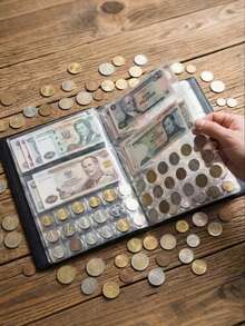 Coin Collection Album, Coin, Currency, Paper Money, Stamps Collection Book, Banknote Album For Collectors, Hobbyists, Currency Holder For Bills And Coin Collecting, Suitable For Storing Ancient Coins And Commemorative Coins - Multicolor - View 1
