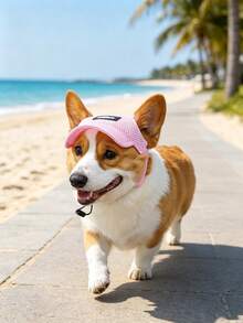 Customizable Name Or Text, Customizable Pet Hat, Breathable Golden Retriever Hat Without Ears On Edge, Sun Protection Pet Hat, New Style, Ear-Exposed Design To Prevent Falling Off, Adjustable, Pet Sun Hat, Dog Hat, Pet Clothing Accessory, Pet Supplies - Multicolor - View 3