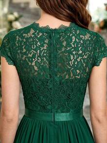 Women Long Dresses - Dark Green - View 7