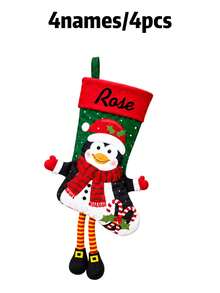 Custom Name Long Leg Christmas Stocking, Festive Fireplace Mantel Gift Sock, Personalized Xmas Tree Hanging Decor, Cute Holiday Decoration, Customized Seasonal Keepsake, Customizable Christmas Gift For Home, Home Christmas Decorations - Multicolor - View 14