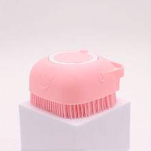 Pink Silicone Refillable Pet Bath Massage Brush 8.5*8*5cm - Pink - View 8