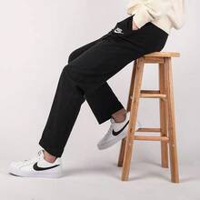 Nike Men's Casual Everyday Basic Straight-Leg Knit French Terry Breathable Mid-Rise Sweatpants - Black - View 5