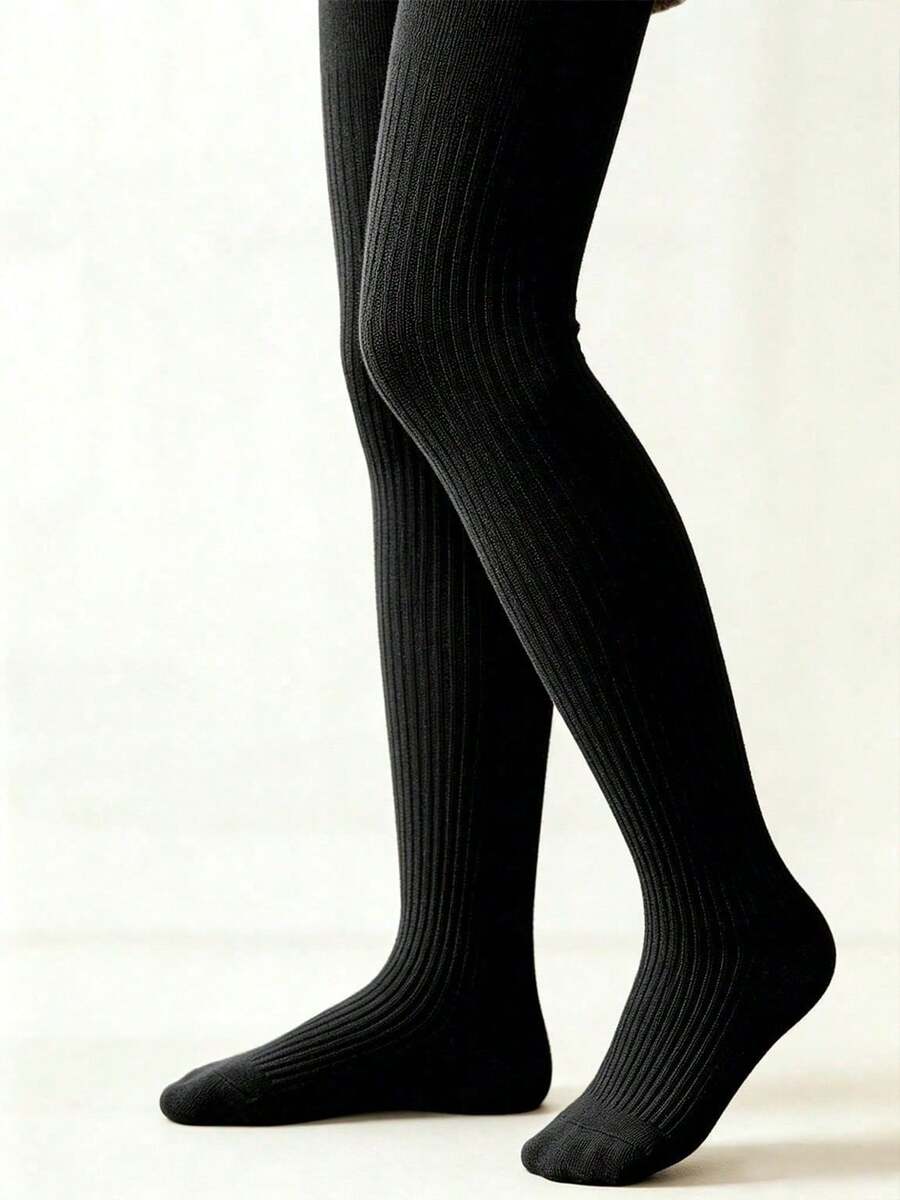 1 Pasang Legging Bayi Balita Warna Polos Serbaguna Kasual - Hitam - View 1