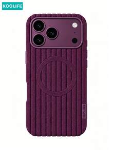 Koolife 1pc Cherry Red Knitted Texture Magnetic Phone Case, Fashion Minimalist Ins Style Aesthetic Niche Elegant Design, Strong Magnetic Shockproof Soft TPU Protective Cover, Compatible With IPhone 18 Pro Max/18 Pro/17/17 Pro/17 Pro Max/16/16 Pro/16 Pro Max - Deep Cherry Purple - View 1