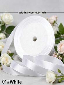 1 Roll 25 Yards 6mm Satin Ribbon, DIY Wedding Christmas Decoration Bow Making Handmade Cards Gift Floral Accessories - Multicolor - View 4