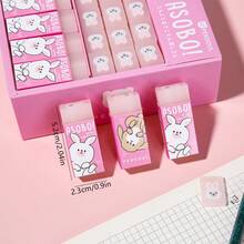 5pcs Rabbit Jelly Erasers, Office Supplies, Drawing Standard Pencil Erasers - 5pcs Pink Rabbit Sandwich Eraser - View 6