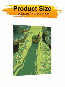 DIY Girl Floating On Giant Lotus Leaf In Pond (Frameless Or Framed 8x12 / 16x20 Inches) Paint By Numbers Kit (Acrylic) Arts & Crafts For Adult Beginners, Relaxing Home Wall Decor, And Unique Holiday Gifts - Sets - View 9