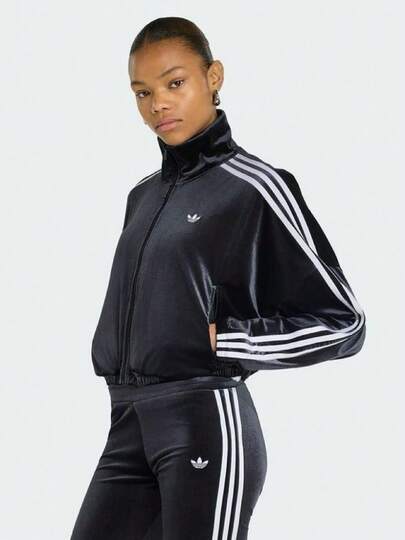 Adidas Originals Striped Breathable Knitted Sports Zip-Up Long Sleeve Jacket Women's
