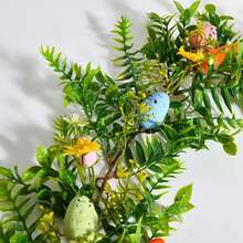 Easter Garland Spring Vine With Easter Eggs, Bow, Carrots Decorations, Spring Assorted Branches Flower Decor, Easter Decorations For Home Kitchen Mantle Fireplace, Indoor Outdoor Holiday Party Decor - Green - View 10