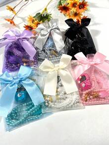 Rhinestone Ring Electronic Counter With Pearl Beads And Tassel Pendant, Portable Prayer Counter Gift With Storage Gauze Bag - Multicolor - View 3