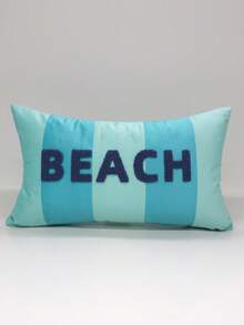 1 buah Sarung Bantal Bergaris Biru Ins, Bantal Hias Bordir Huruf, Sarung Bantal Sofa Minimalis Modern, Lembut & Nyaman, Sarung Bantal Dekoratif untuk Sofa, Sandaran Kepala Tempat Tidur, Dapat Dicuci dengan Mesin, Isian Bantal Tidak Termasuk - Baby Blue - View 7