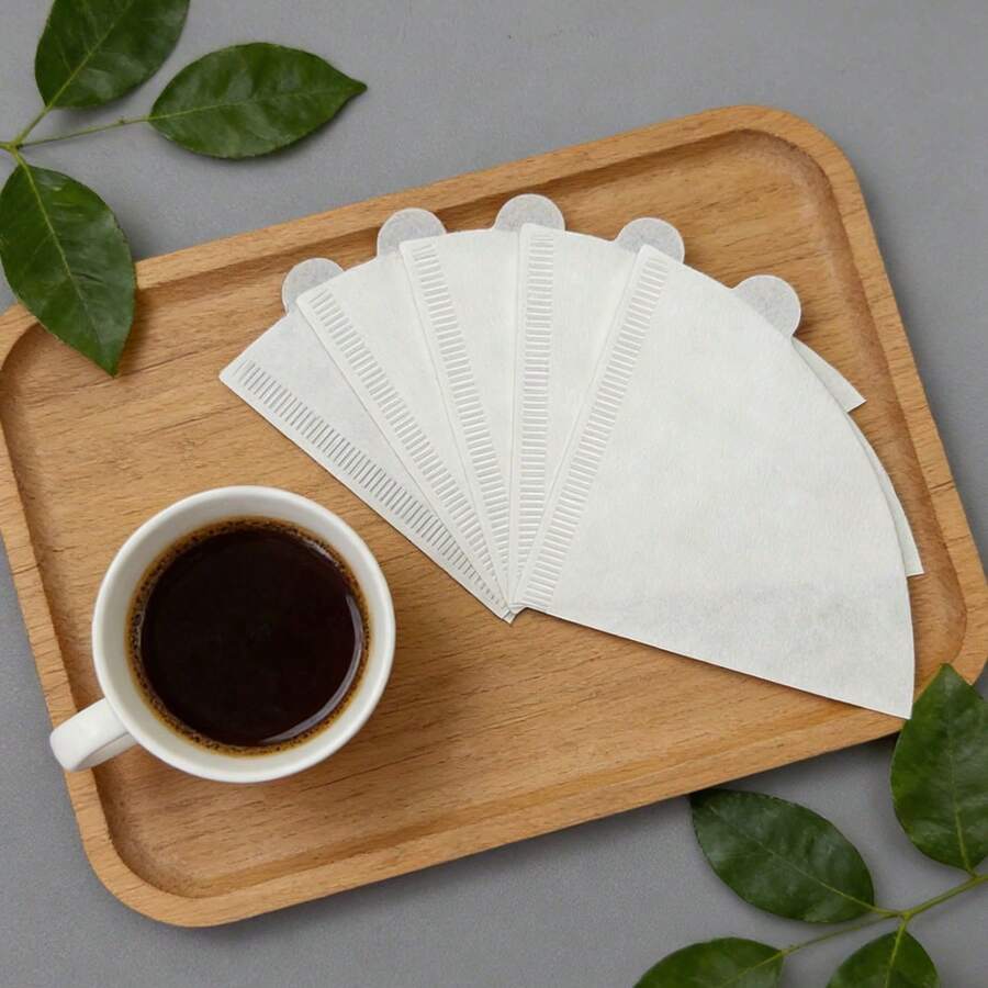 250 قطعة ورق فلتر القهوة، بشكل مخروطي، سهل الاستخدام، تصميم مطور، مقاس V02، مناسب لقهوة التقطير وآلات القهوة بالتنقيط. ورق فلتر القهوة بشكل V - ضروري للعودة إلى المدرسة. - أبيض - مشاهدة 1