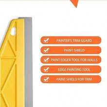 1pc 12 Inch Metal & Plastic Paint Guard With Ergonomic Handle And Edge Protection Design - Heavy Duty Wall Finishing Tool For Precise Trimming, Wallpaper Cutting And Wall Decoration. Durable Yellow Edge Guard, Designed For Home And Commercial Use, Sturdy Construction - A - View 3