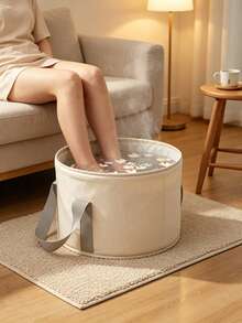 2pcs/Set Foldable Foot Bath Basin, Portable Foot Soak Bucket With Heat Retention And Insulation Function, Includes Storage Bag, Hot Water Foot Bath Bucket, Ideal For Travel, Camping, Sports And Outdoor Activities - Multiple Styles - View 1