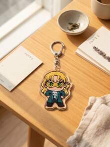 1pc/5pcs Fantasy Romance Novel Chibi Character Aesthetic Acrylic Keychains,Fantasy Romance Novel/Thorns & Roses Cute Q-Version Character Series Irregular Pattern Pendant,Backpack & Car Key Decoration,Gift For Fantasy Novel Readers & A-COTAR Fans - Multicolor - View 3