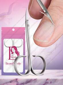 BeautNicole 1pc Stainless Steel Nail Cuticle Scissors, Precise Nail Cuticle Trimming, Ultra-Fine Pointed Tip, Cuticle Trimmer, Russian Manicure Tool - Multicolor - View 1