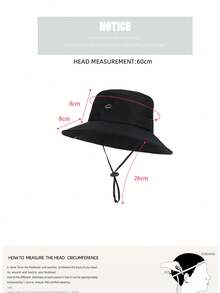 JOYLORD Topi Bucket Pria untuk Memancing Outdoor Warna Polos Cepat Kering dan Bernapas dengan Perlindungan Matahari Gaya Koboi Barat Topi Matahari Dua Fungsi - A - View 8