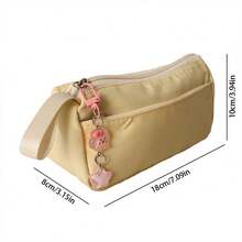 1PC Large Capacity Ins Style Pencil Case, High Aesthetic Minimalist Pencil Box, Portable Solid Color Stationery Bag - Multicolor - View 2