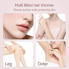 2-In-1 Women Electric Shaver Ultra Gentle For Sensitive Skin Waterproof Wet & Dry Use Detachable Soft Touch Head USB Rechargeable Bikini Trimmer For Armpit Leg Body Ideal Travel Essential - Multicolor - View 9