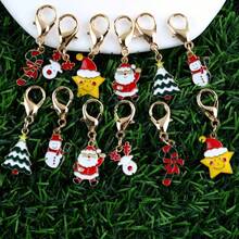 12pcs Christmas Gift Keychains, Star, Christmas Tree, Santa Claus, Snowman, Reindeer, Suitable For Father, Mother, Aunt, Grandmother, Brother And Younger Brother. Perfect Christmas Gift - Christmas Ornament - View 1