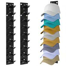 1pc Wall-Mounted Multi-Layer Hat Rack, Hat Storage Organizer, Suitable For Baseball Caps And Various Hats, Space-Saving Vertical Storage Rack, Suitable For Closet Doors And Bedrooms, Hat Hanging Organizer - Multicolor - View 3