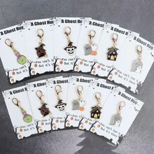 6pcs/12pcs Halloween Party Keychain Set, Cute Alloy Keyring Pendant, Unisex, Ideal Holiday Party Gift, Multi-Functional Bag Charm, Halloween Gift. - Multicolor - View 7