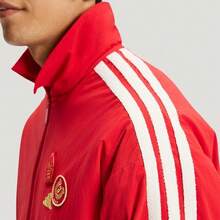 Áo khoác adidas nam tay dài dáng rộng, lót lông, vải dệt thoi chống thấm nước, phong cách thể thao thường ngày, màu đỏ - Đỏ - Xem 4