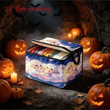 1pc Storage Tool Box With Lid, Deep Blue Starry Sky Bottom Dreamy Rainbow Cloud Bun Print, Star Moon Starlight Elements, Large Capacity Storage Space, With Handle Zipper Design, Can Store Clothes And Miscellaneous Items, Suitable For Bedroom Living Room, Combining Storage Function And Decorative Effect, Home Storage Essential - 1pc Pink - View 7