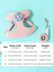 1 chiếc áo vest kèm dây xích cho thú cưng, phụ kiện chó hoạt hình 3D Teddy, dây dắt chó mèo đi dạo ngoài trời, đai yếm chống thoát - Nhiều màu - Xem 19