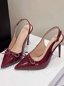 qishangda Women's Open Toe Platform Super High Heel Peep-Toe Sandals With Single Strap Thin Stiletto Heel Non-Slip Waterproof Shoes - Burgundy - View 9