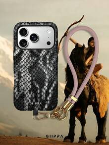 GIIPPA 1pc Black Python Pattern Design Phone 17 Pro Max Phone Case, Compatible With Phone 16 Pro Max, 15 Pro Max, 14 Pro Max, Korean-Style High-End Fashion Fun Phone Case, Suitable For 11/12/13/14/15/16 Pro Max Plus, Elegant Design For Men And Women, Perfect Gift For Girlfriend On Christmas, Valentine's Day, Easter, Wedding Season And Birthday! - Black - View 10
