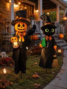 Flags - Black Cat, Pumpkin, and Ghost - View 1
