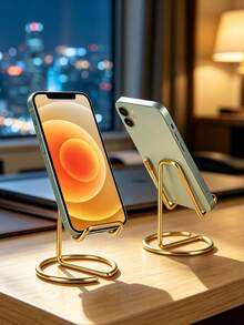 1pc Desktop Phone Stand, Iron Alloy Phone Holder, Suitable For Living Room, Bedroom, Desk, Study - Multiple Styles - View 6