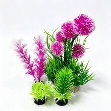Aquarium Artificial Water Plant Decoration Set, Plastic Fake Water Plants For Fish Tank, Aquarium Landscape Artificial Water Plants, Ornamental Fish Landscape Set - C - View 4