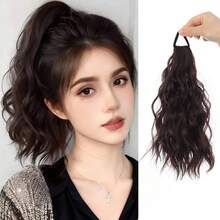 Wig Ekstensi Rambut Ekor Kuda 12 inci, Rambut Ekor Kuda Bergelombang Keriting dengan Karet Elastis, Ekor Kuda Bergelombang Mengembang untuk Wanita - MultiWarna - View 12