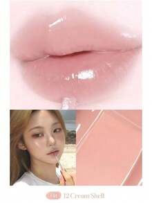 Rom&nd Romand Glasting Color Gloss 12 CREAM SHELL 高光澤玻璃唇釉，保濕輕盈不黏膩，持久不易褪色，不沾杯，適合日常使用，K-Beauty 韓系彩妝，禮物，4g/0.14oz - 12 奶油色貝殼 - 查看 6