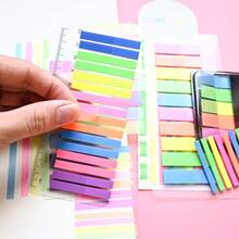 6 Sets Style 1 Set Ultra Thin Index Tabs Labels PET Material Semi-Transparent Plastic Waterproof Sticky Notes Color Series Marker Stickers Student Textbook Record Tabs With Ruler Reading Book Memo Stickers School Supplies Office Document Tabs - one-size - View 6