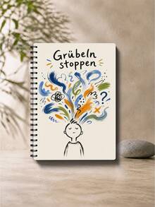 Germany-Version A5 Size Overcoming Anxiety Journal Daily Mindfulness Notebook Stress Management Reflection Planner Guided Prompts For Inner Peace Mental Health Tracking Relaxation SelfCare Book - A5 - View 3